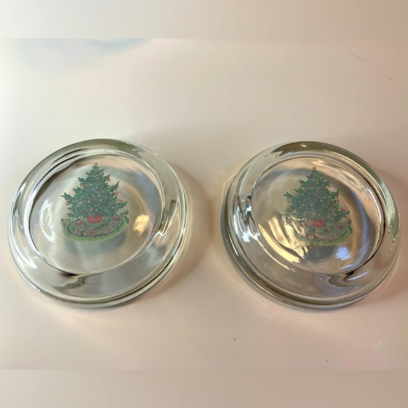 Bundle 1 Pasabahce Christmas Tree Clear Glass Flower Vase + 2 Round Coasters - Picture 6 of 9